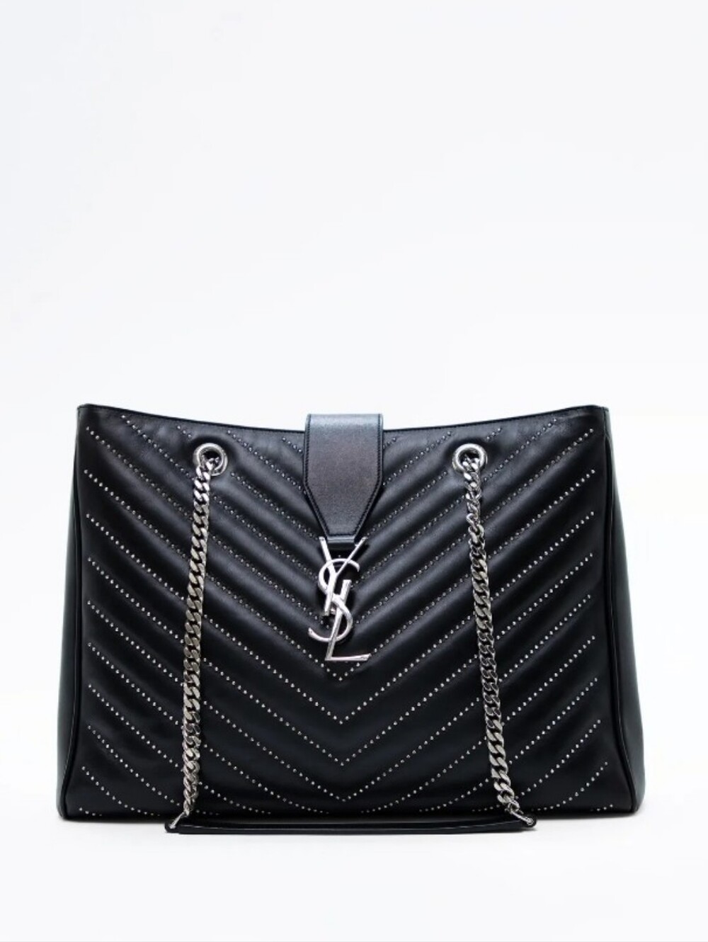 YSL Saint Laurent Studded Large Loulou Shopping Tote Black EUC